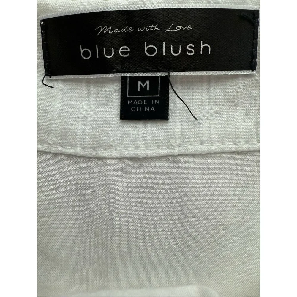 Blue Blush White Ruffled Mini Skirt